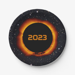 Plato De Papel Eclipse solar anual de 2023