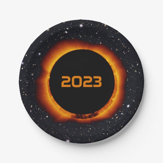 Plato De Papel Eclipse solar anual de 2023 (Anverso)