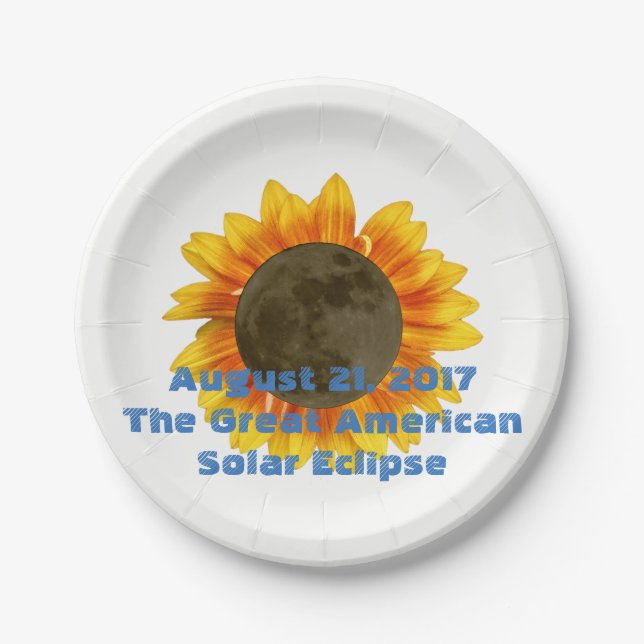 Plato De Papel Eclipse solar de 2017, edición girasol (Anverso)