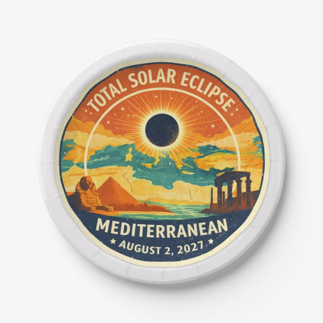 Plato De Papel Eclipse solar mediterráneo de 2027 (Anverso)