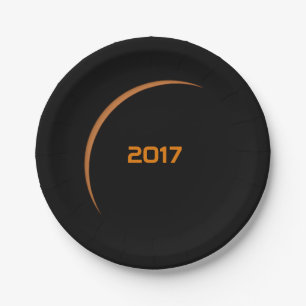 Plato De Papel Eclipse solar parcial casi máximo 2017
