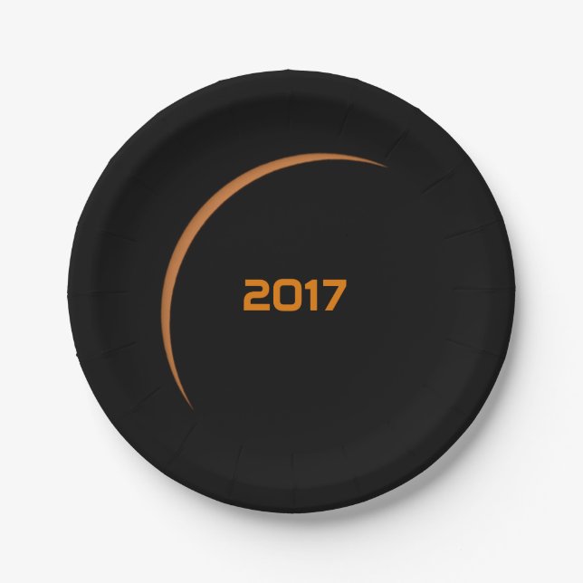 Plato De Papel Eclipse solar parcial casi máximo 2017 (Anverso)