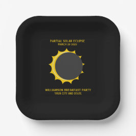 Plato De Papel Eclipse solar parcial marzo 2025 Personalizado