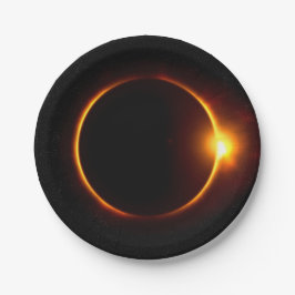 Plato De Papel Eclipse solar Sun oscuro y luna