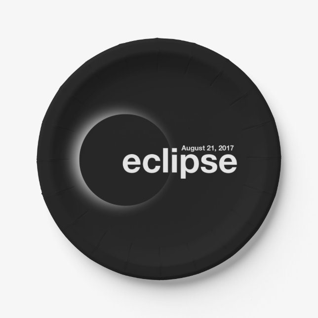 Plato De Papel Eclipse solar total 2017 (Anverso)
