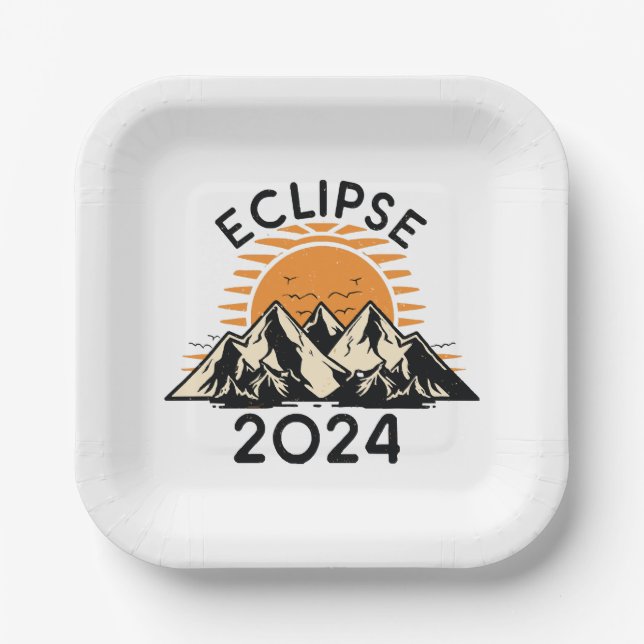 Plato De Papel Eclipse Solar Total 2024 (Anverso)