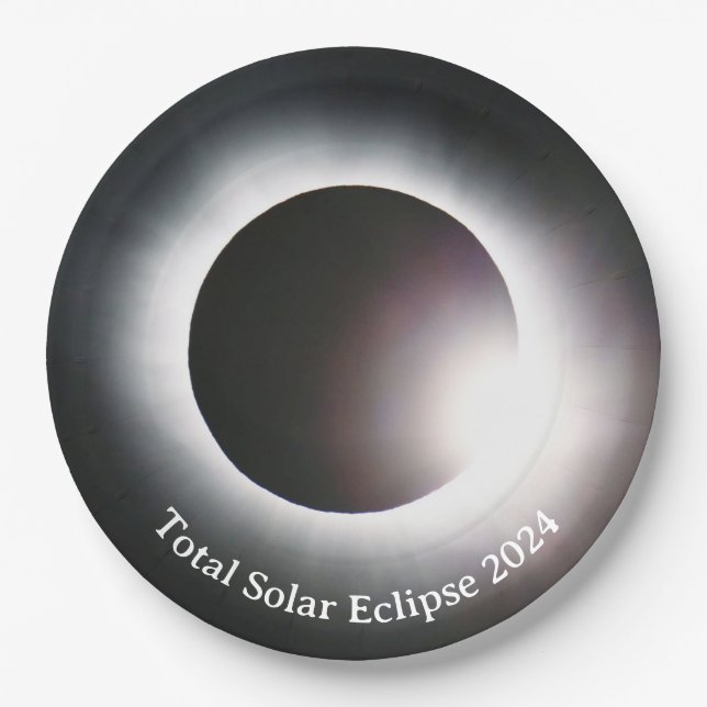 Plato De Papel Eclipse solar total 2024 (Anverso)