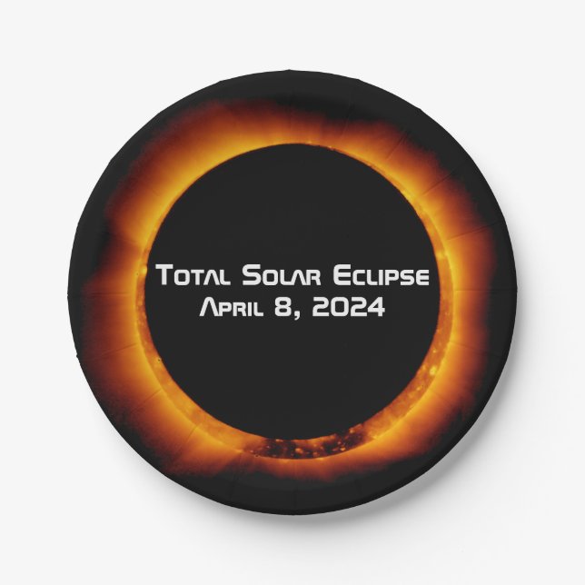 Plato De Papel Eclipse solar total de 2024 (Anverso)