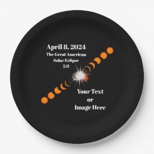 Plato De Papel Eclipse solar total de 2024