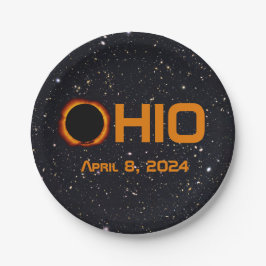 Plato De Papel Eclipse solar total de Ohio 2024