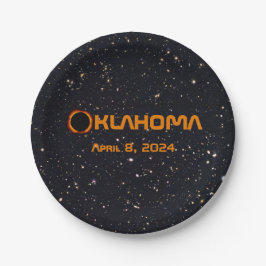 Plato De Papel Eclipse solar total de Oklahoma 2024