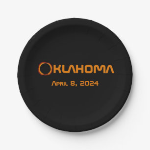 Plato De Papel Eclipse solar total de Oklahoma 2024