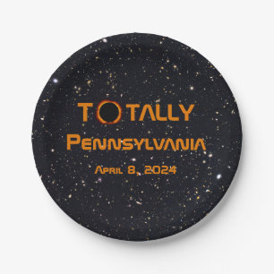 Plato De Papel Eclipse solar total de Pennsylvania 2024
