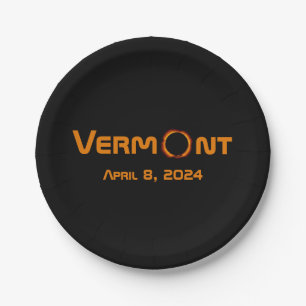 Plato De Papel Eclipse solar total de Vermont 2024