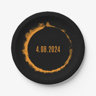 Plato De Papel Eclipse solar total EE.UU. 8 de abril de 2024