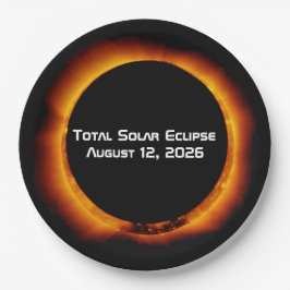Plato De Papel Eclipse Total de Sol 2026