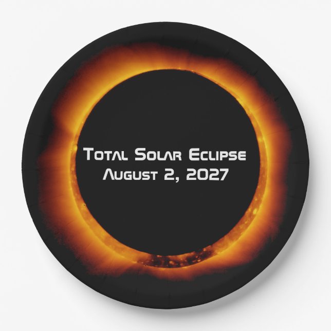 Plato De Papel Eclipse Total de Sol del Siglo 2027 (Anverso)