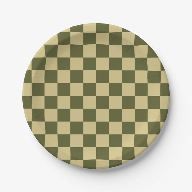 Plato De Papel Ecologista Verde y Khaki (Anverso)