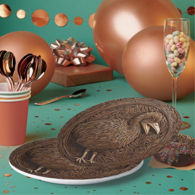 Plato De Papel "Ecos de extinción: Arte Dodo Wood" (Multi)