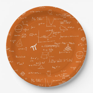 Plato De Papel Ecuaciones de Matemáticas Gráficas Graduación Blan