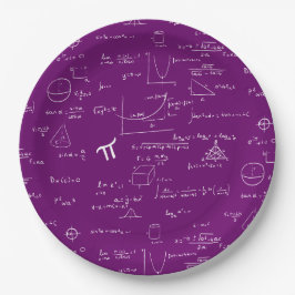 Plato De Papel Ecuaciones Matemáticas Gráficas Graduación Blanco 