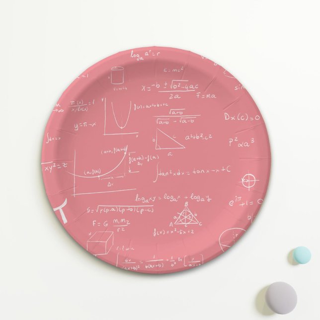 Plato De Papel Ecuaciones y fórmulas matemáticas rosas Rosas (Subido por el creador)