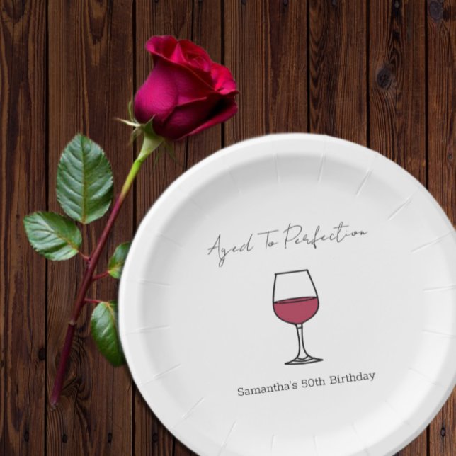 Plato De Papel Edad A Perfection Wine 50 cumpleaños (Subido por el creador)