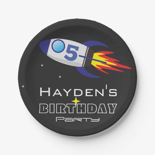 Plato De Papel Edad del Personalizado de cumpleaños de los niños  (Anverso)