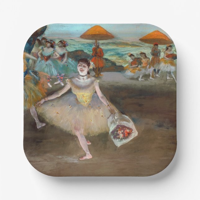 Plato De Papel Edgar Degas - Bailarina con Bouquet, inclinándose  (Anverso)