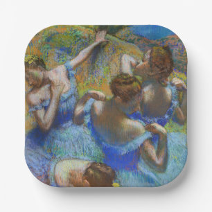Plato De Papel Edgar Degas - Bailarinas azules