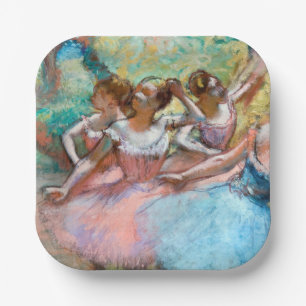 Plato De Papel Edgar Degas - Cuatro bailarinas en el escenario