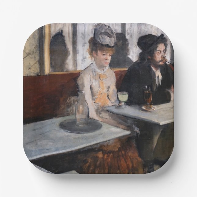 Plato De Papel Edgar Degas - En un café / The Absinthe (Anverso)