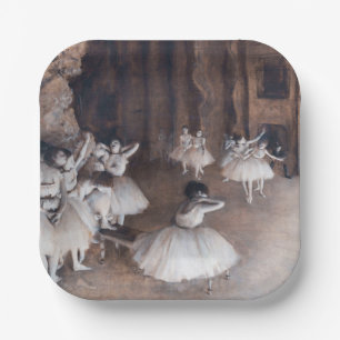 Plato De Papel Edgar Degas - Ensayo de ballet en el escenario