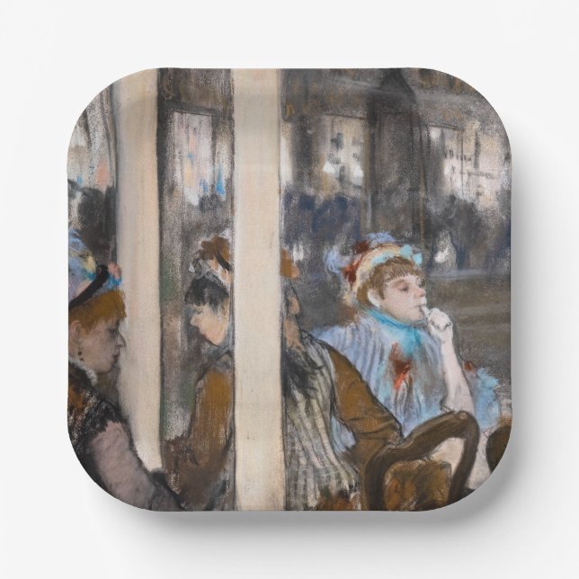 Plato De Papel Edgar Degas - Mujeres en una terraza cafetería por (Anverso)