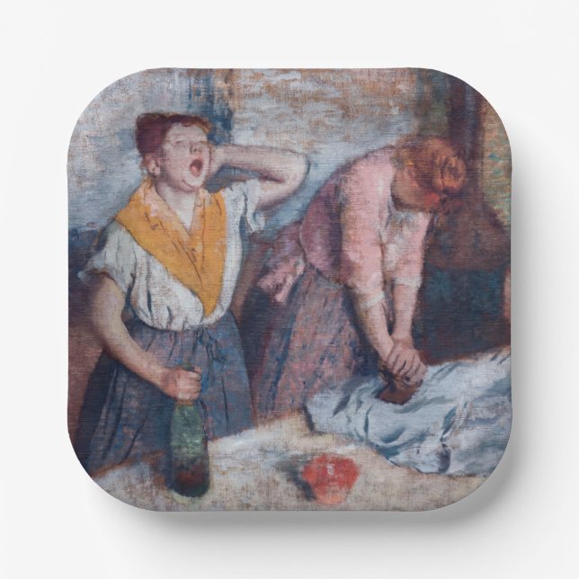 Plato De Papel Edgar Degas - Planchado femenino (Anverso)