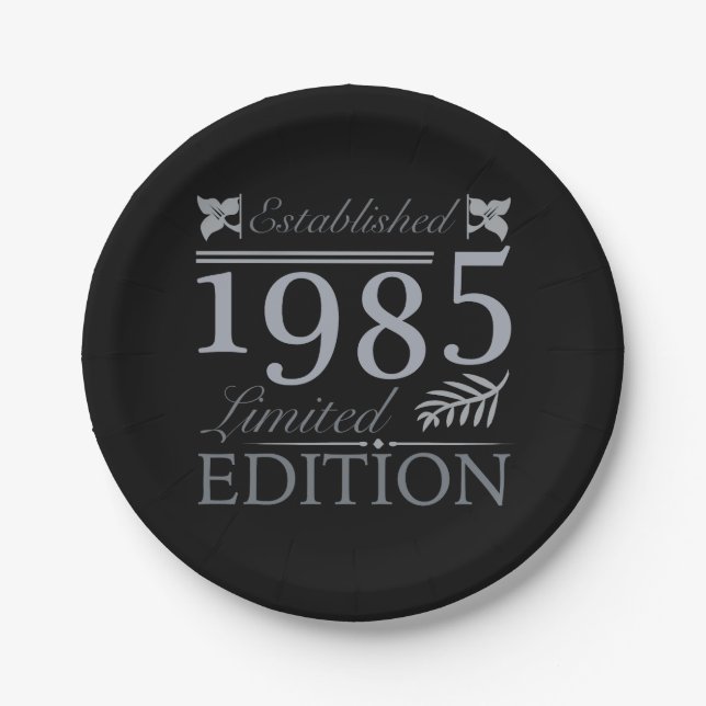 Plato De Papel Edición Limitada 1985 40º cumpleaños (Anverso)