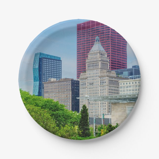 Plato De Papel Edificios De Chicago (Anverso)