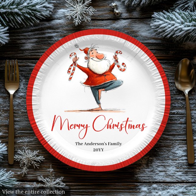 Plato De Papel Editable Santa Claus Humor Christmas Paper Plates (Editable Santa Claus Humor Christmas Paper Plates

)