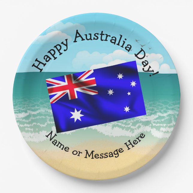 Plato De Papel Editar el nombre coincidiendo con el día 9 de Aust (Anverso)