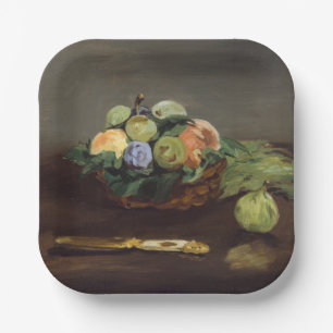 Plato De Papel Edouard Manet - Cesta de frutas
