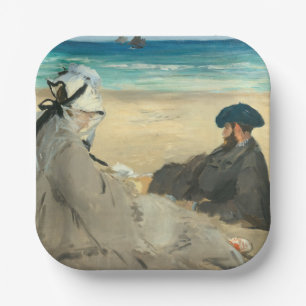 Plato De Papel Edouard Manet - En la playa