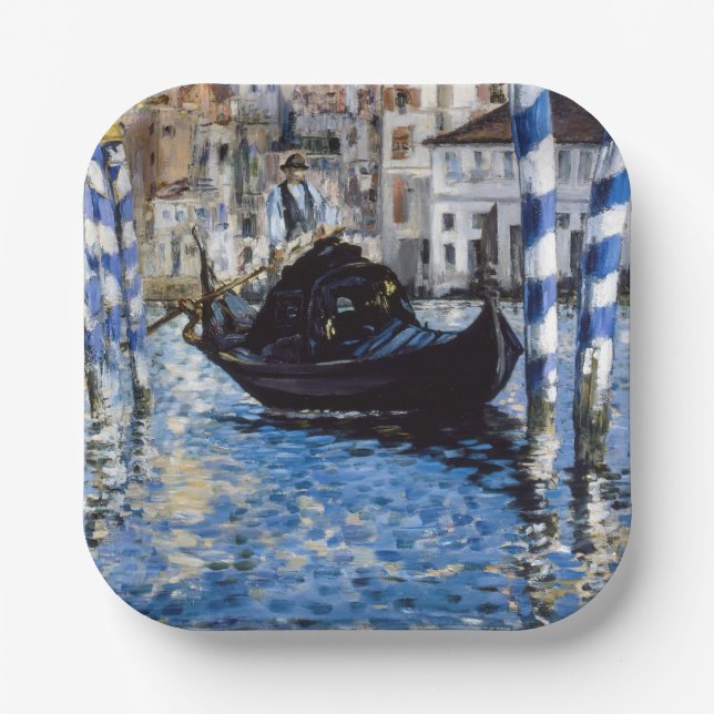 Plato De Papel Edouard Manet - Gran Canal, Venecia (Anverso)