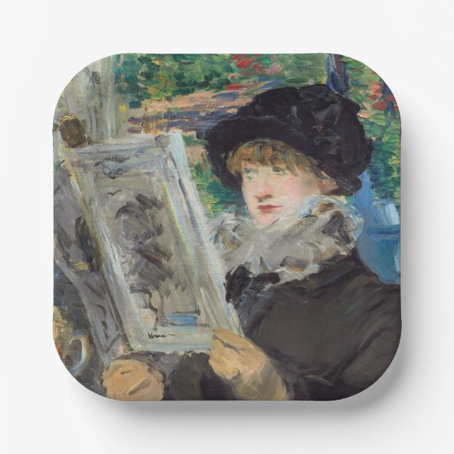 Plato De Papel Edouard Manet - Mujer leyendo (Anverso)