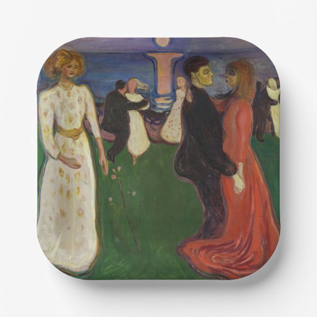 Plato De Papel Edvard Munch - El baile de la vida (Anverso)