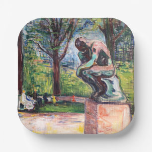 Plato De Papel Edvard Munch - El pensador de Rodin
