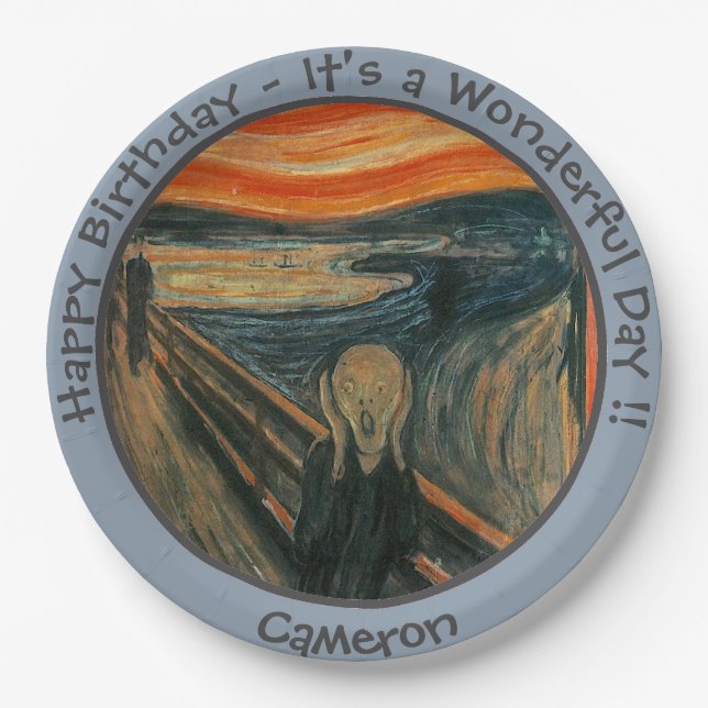 Plato De Papel Edvard Munch La Colección Elementos De La Fiesta D (Anverso)