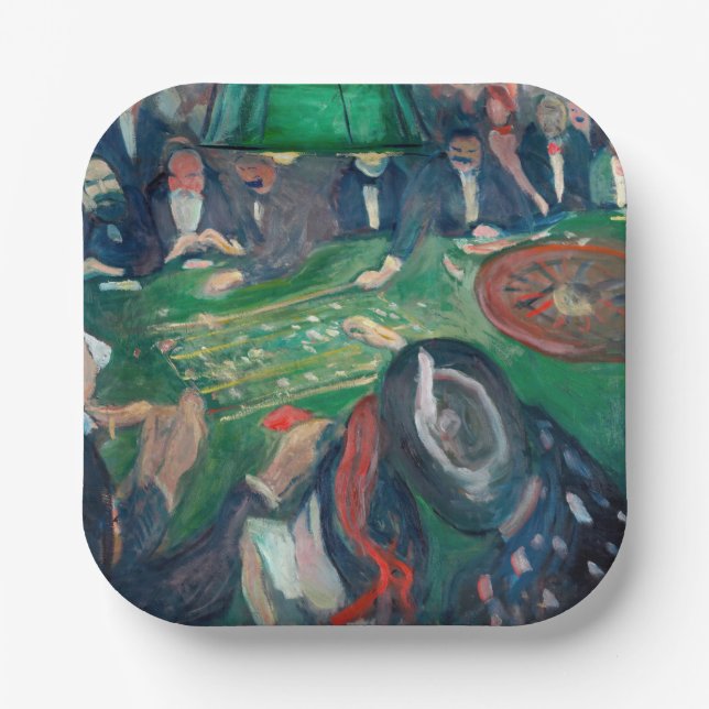 Plato De Papel Edvard Munch - La mesa de la ruleta en Monte Carlo (Anverso)