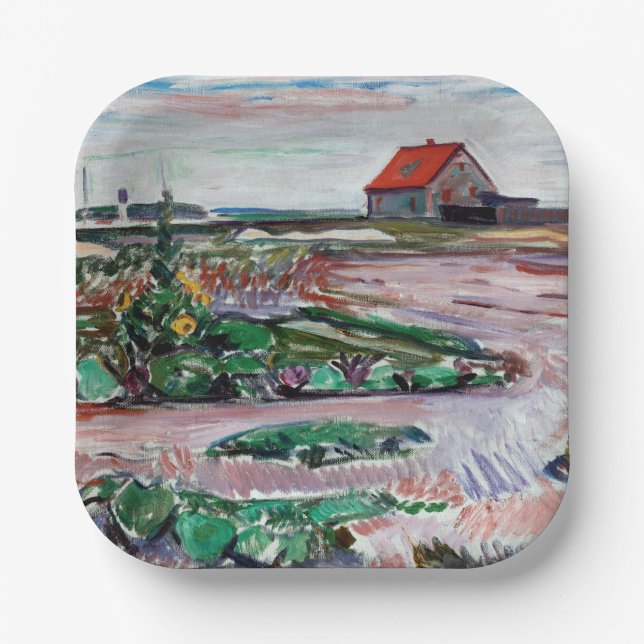 Plato De Papel Edvard Munch - Mar. Paisaje cerca de Lubeck (Anverso)