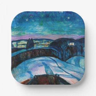 Plato De Papel Edvard Munch - Noche Starry 1922