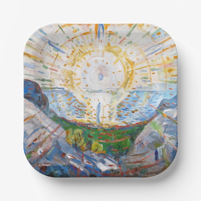 Plato De Papel Edvard Munch - The Sun 1912 (Anverso)